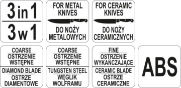 НОЖ И НОЖНИЦЫ ОЧЕРЕДЬ 3 В 1 КЕРАМИЧЕСКАЯ СТАЛЬ YG-02351