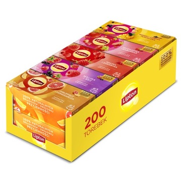 Zestaw Lipton herbatka herbata owocowa wszystkie smaki 10x20 torebek