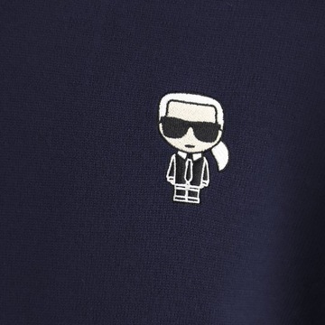 SWETER KARL LAGERFELD MĘSKI WEŁNIANY GRANATOWY r. L