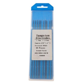 Pręty z niebieskiego wolframu 2,0% torowane na 2,0 mm