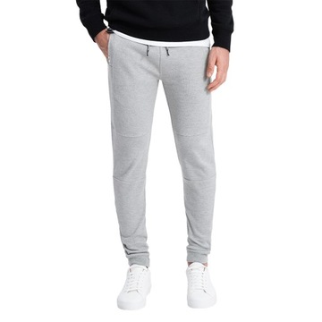 Spodnie męskie dresowe joggery P1036 sz melanż M