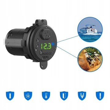 ЗАРЯДНОЕ УСТРОЙСТВО ИСТОЧНИК ПИТАНИЯ USB QC3.0 КНОПКА ВОЛЬТМЕТРА