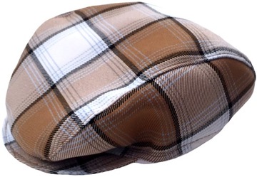 KASZKIET czapeczka kaszkiecik w kratę 80 cm +9m