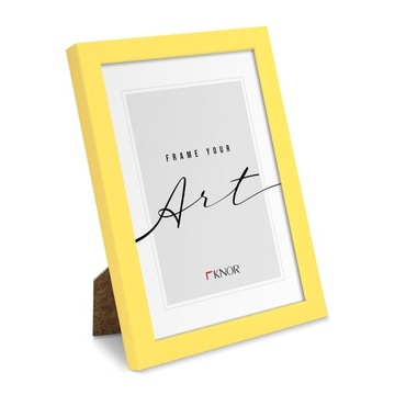Żółta ramka na zdjęcia 15x21 cm, foto rama, kolorowa ramka, klasyczna