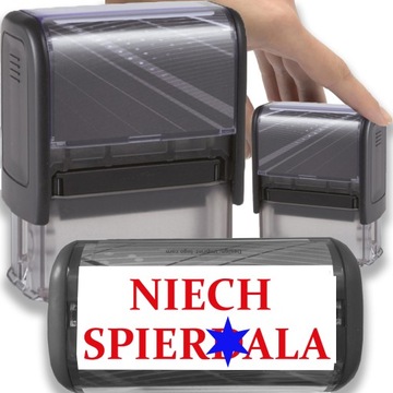 PIECZĄTKA CZARNA AUTOMATYCZNA NAPIS NIECH SPIERD*** GADŻET NA PREZENT