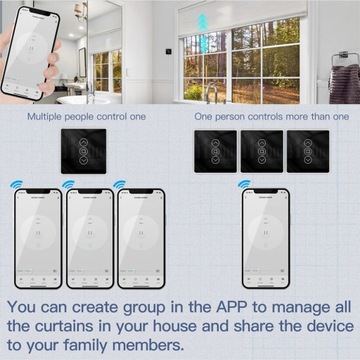 TUYA RF433 WiFi выключатель шторки Сенсорная панель