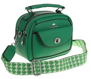 CHARRO Elegancka Torebka Damska zielona kuferek listonoszka CH307899 Green