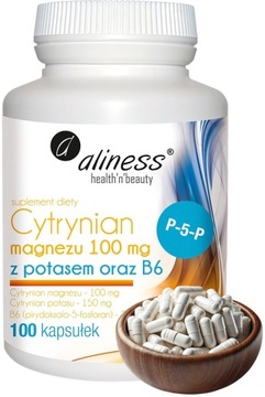 ALINESS Magnez Potas P-5-P Witamina B6 VEGE | SKURCZE SERCE STAWY ZAKWASY