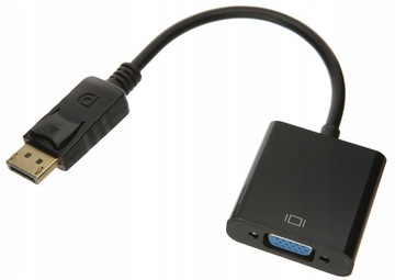 Adapter Pawonik DisplayPort VGA czarny