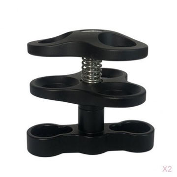 2 Pieces Scuba Diving Lights Clamp 3 Holes Arm