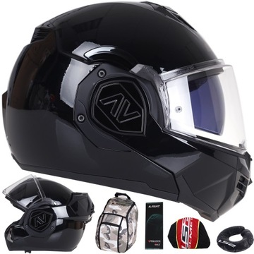 KASK SZCZĘKOWY MOTOCYKLOWY LS2 FF906 ADVANT czarny połysk