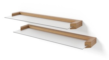 Zestaw 2 półek wiszących AURIS 60 cm wotan/satyna