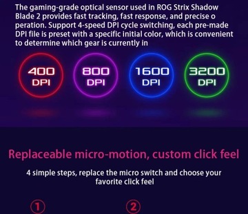 Игровая мышь ASUS ROG Gladius II Core, двусторонняя эргономичная оптическая RGB 62