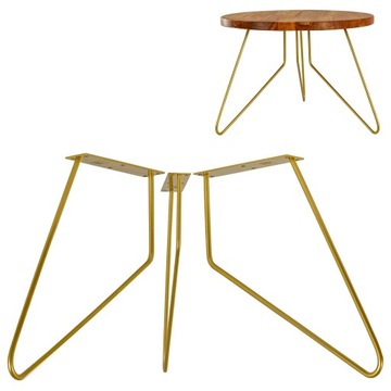 Noga metalowa do stołu stolika kawowego złota 50 cm noga loftowa