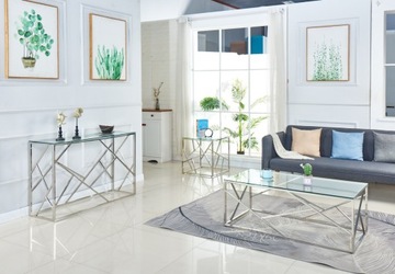Серебряная гламурная консоль SILVER из нержавеющей стали