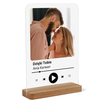 Ramka muzyczna Spotify piosenka na szkle Twoje zdjęcie prezent walentynki