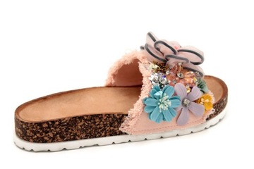 WS1915-11 ПРОФИЛИРОВАННЫЕ ШЛЕПАНКИ С ЦВЕТАМИ, размер 38