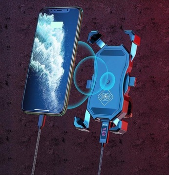 Держатель для телефона на мотоцикле с разъемом USB-C и зарядным устройством для индукционного кабеля