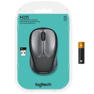 Logitech M235 szara - Myszka bezprzewodowa, sensor optyczny, 1000DPI, 2.4G