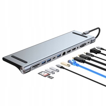 ДОК-СТАНЦИЯ ДЛЯ НОУТБУКА 12-в-1 USB-C HDMI LAN VGA SD WIREWAY ДЛЯ APPLE MAC