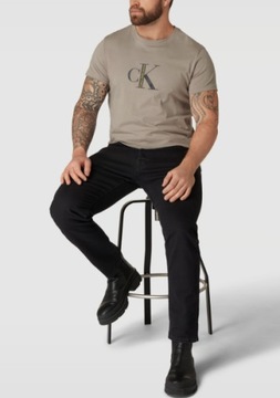 Calvin Klein jeans T-shirt meski taupe z logo r. XXL/ XXXL 2XL
