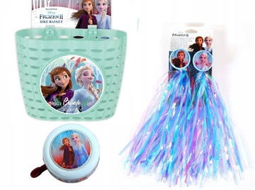 KRAINA LODU KOSZYCZEK KOSZYK WSTĄŻKI DZWONEK ROWER