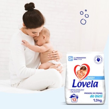Lovela Baby гипоаллергенный белый порошок 2x 1,3 кг + Пятновыводитель + Жидкость