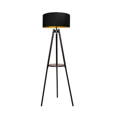 LAMPA STOJĄCA PODŁOGOWA LS-095 DREWNO ABAŻUR
