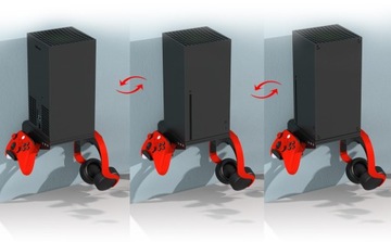Uchwyt stojak wieszak na ścianę podstawka Xbox Series X + 2x uchwyt na pada