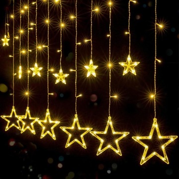 ГИРЛАНД СВЕТОВОЙ ЗАНАВЕС СО ЗВЕЗДАМИ, СВЕТОДИОДНЫМИ ЛАМПАМИ