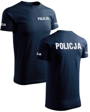 Bawełniana koszulka odblaskowa T-shirt wz. POLICJA