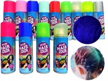 ЛАК ДЛЯ ВОЛОС МОЮЩАЯСЯ КРАСКА ДЛЯ ВЕЧЕРИНОК ХИТ РАЗЛИЧНЫХ ЦВЕТОВ x5