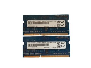 Pamięć RAM RAMAXEL DDR3 8GB 2x4GB DDR3 SO-DIMM PC3L 12800S 1600MHz