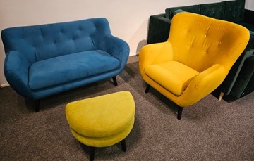 Komplet SOFA 2+fotel 1+puf GEORGE BYDGOSKIE MEBLE TKANINA