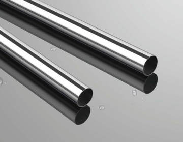 RURA DRĄŻEK MEBLOWY DO SZAFY 0,5m Fi25 + ROZETKA STAL (2SZT) CHROM c1