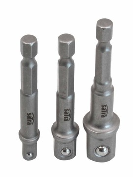 REDUKCJE ADAPTERY DO WKRĘTARKI NASADEK ZESTAW 3szt. 1/4'' 3/8'' 1/2''