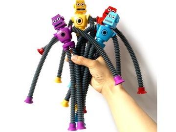 ИГРУШКА, растягивающаяся, антистрессовая трубка, сенсоры, светящийся РОБОТ