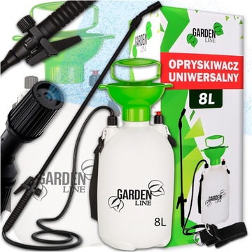 RĘCZNY OPRYSKIWACZ CIŚNIENIOWY DUŻY POJEMNOŚĆ 8L REGULACJA DYSZY LANCA