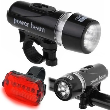 ZESTAW LAMPEK ROWEROWYCH LED PRZÓD I TYŁ DO ROWERU LAMPKI ROWEROWE 4 X AAA