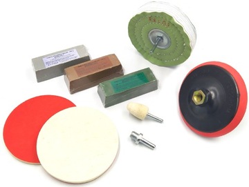 DUŻY ZESTAW POLERSKI DO STALI/INOX NA LUSTRO