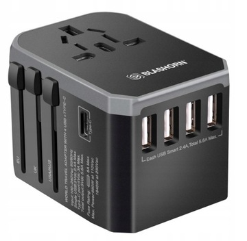 ЗАРЯДНОЕ УСТРОЙСТВО БЛОК ПИТАНИЯ FAST 4USB USB-C ДОРОЖНЫЙ АДАПТЕР QC