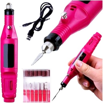 FREZARKA DO PAZNOKCI NA PREZENT MANICURE PEDICURE MINI ZESTAW Profesjonalna