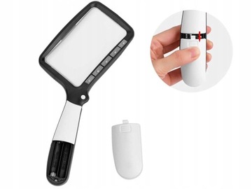 Лупа для чтения, большая 3-кратная складная лупа со светодиодной подсветкой 10863
