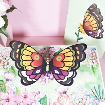 Kartka Pocztowa Okolicznościowa 3D Pop-up Kwiaty