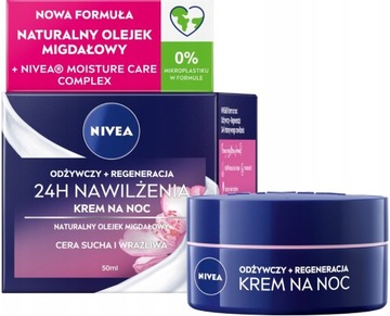 Nivea 24H nawilżający krem odżywczy na noc 50 ml