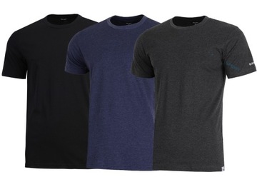 3x HI-TEC KOSZULKA BAWEŁNIANA T-SHIRT PLAIN TRÓJPAK R. M