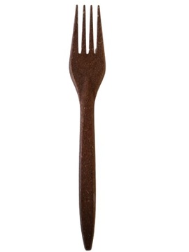 Wielorazowe widelce ekologiczne, ciemny brąz - 16,5cm - 100 sztuk