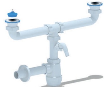 Syfon zlewu dwukomorowego sitko pralka zmywarka