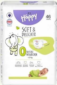 BELLA HAPPY Pieluszki dla Wcześniaków do 2kg 46szt