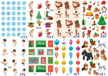 РОЖДЕСТВЕНСКИЕ НАКЛЕЙКИ на подарки День Святого Николая для детей РОЖДЕСТВЕНСКИЕ выкройки